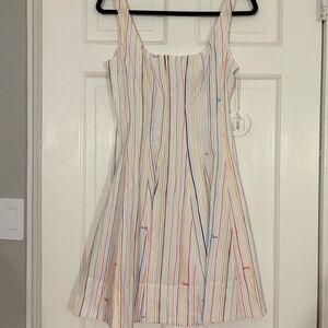 STAUD Multicolor Striped Mini Dress